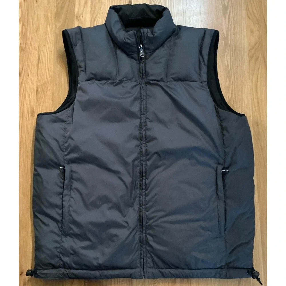 Eddie Bauer Reversible Goose Down Puffer Vest Black Gray Men's M - Picture 5 of 10